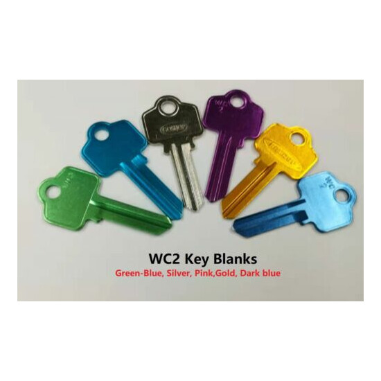 WC2 Key Blanks in Silver/Blue/Dark Blue/Purple/Red/Gold/Green Uncut WC2 Key Blan image {1}