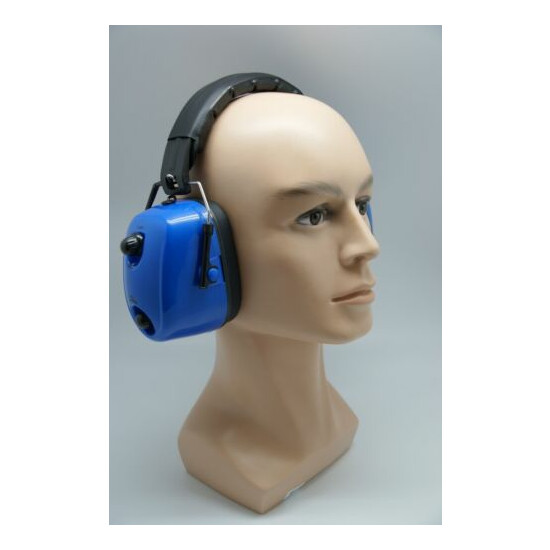 FM Radio Headphone Hearing Protector Earmuffs Mowing Work Blue image {1}