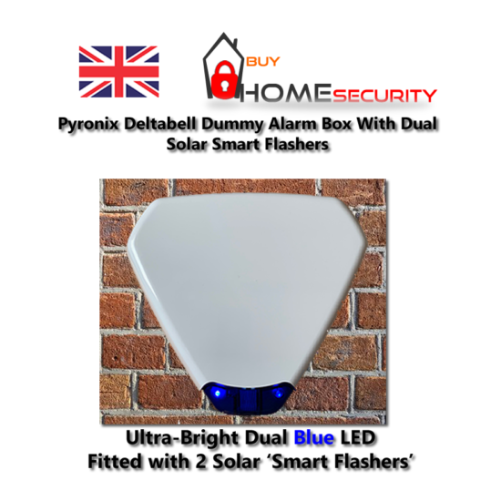 Solar Dummy Alarm Box Smart Flashing LED Maintenance Free Pyronix Bellbox Option image {2}