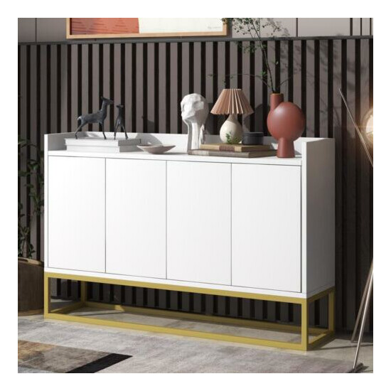 Modern Elegant Buffet Cabinet w/Large Storage Space for Entryway -White/Espresso image {1}