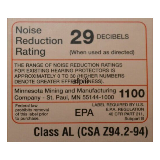 10 Pair NEW 3M 1110 Foam Ear Plugs NRR29 29dB Noise Reduction Orange  image {4}