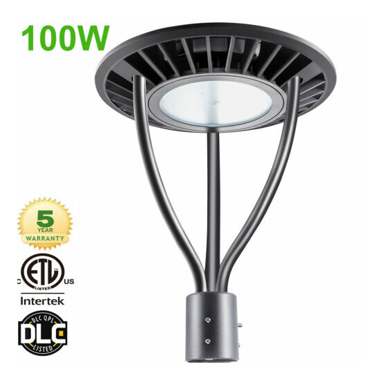 100W LED Circular Post Top Pole Lights for Garden Pathway Courtyard, 300W Equiv. Thumb {1}
