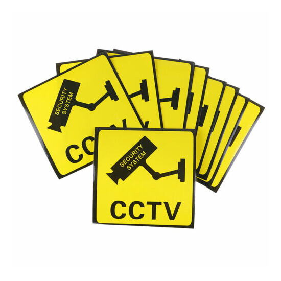 10Pcs CCTV Video Surveillance Security Camera Alarm Sticker Warning .Z7 image {1}