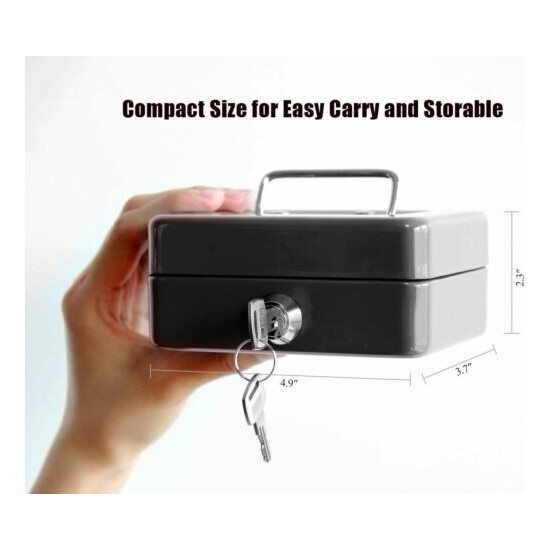 Small Fireproof Security Box Safe Chest Key Lock Money Document Cash Jewelry New image {4}