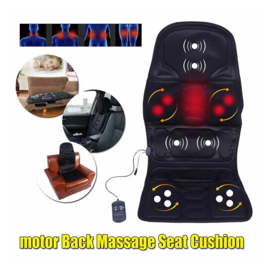Car Seat Cushion Back Massager Heated Remote Control Massage Chair Home Van image {3}