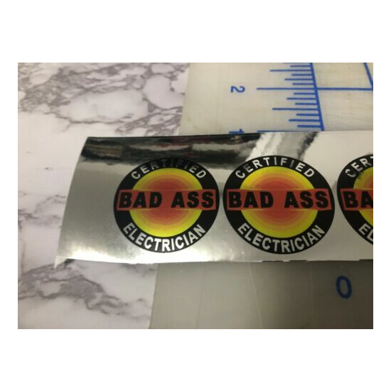 (4) Funny CERTIFIED Bad aSS Electrician Hard Hat Welding Helmet Stickers Decal  image {2}