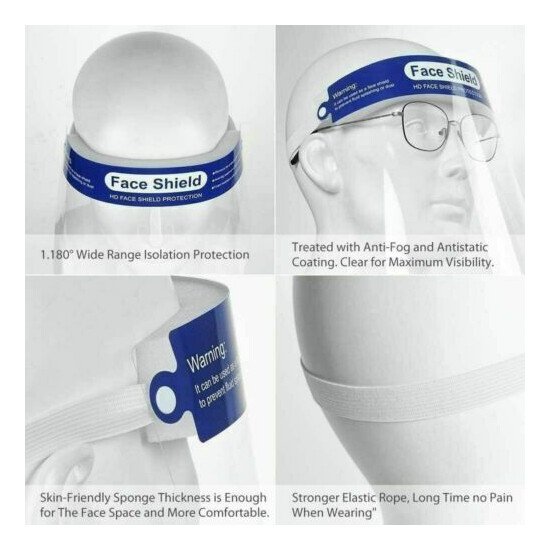 10pcs Reusable Full Face Covering Anti-fog Safety Shield Mask Glasses Eye Helmet image {9}