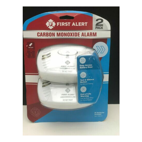 2pk FIRST ALERT Electrochemical Battery-Operated Carbon Monoxide ALARM Detector image {1}