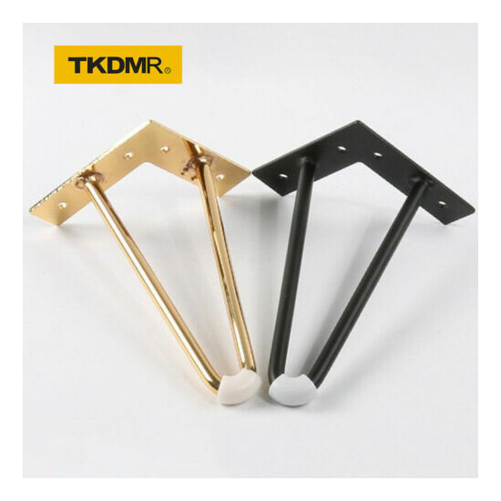 8" - 30" Coffee Table Metal Hairpin Legs Solid Iron Bar Black Set of 4 image {1}
