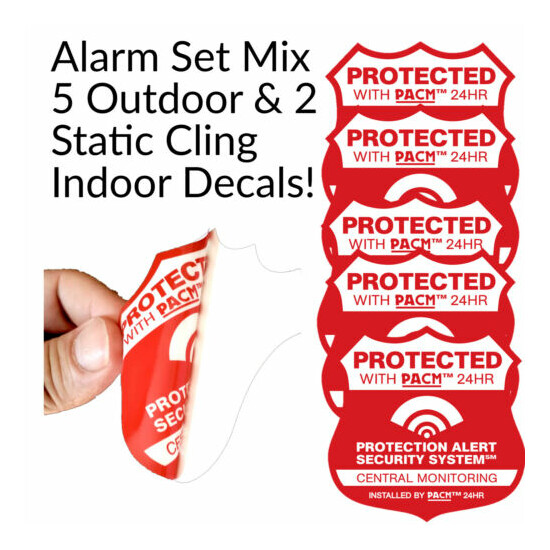 Security Sticker Set Outdoor Indoor Mix Auto Alarm Static Cling Decal See Store image {1}