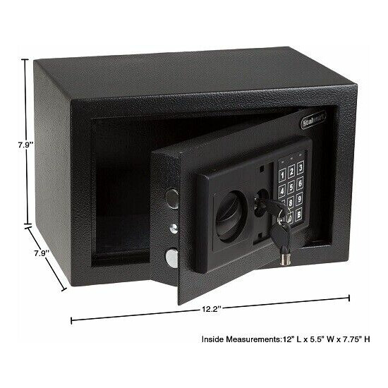 Electronic Digital Steel Safe Box with LED Keypad and 2 Manual Override Keys NEW image {1}