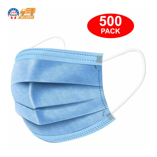500 Pcs Face Mask Mouth & Nose Protector Respirator Masks with Filter image {1}