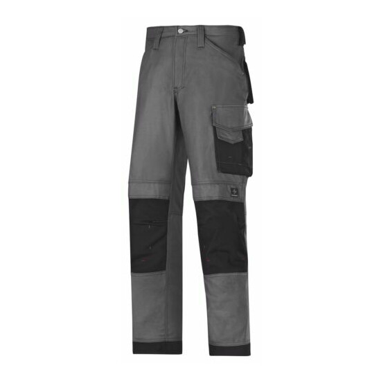 Snickers 3314 Trousers Canvas Work Trousers Snickers Direct Steel Grey - Black image {2}