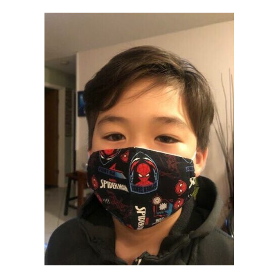 2 SpiderMan Face Mask Cotton Adult or Kid with Filter Cover image {6}