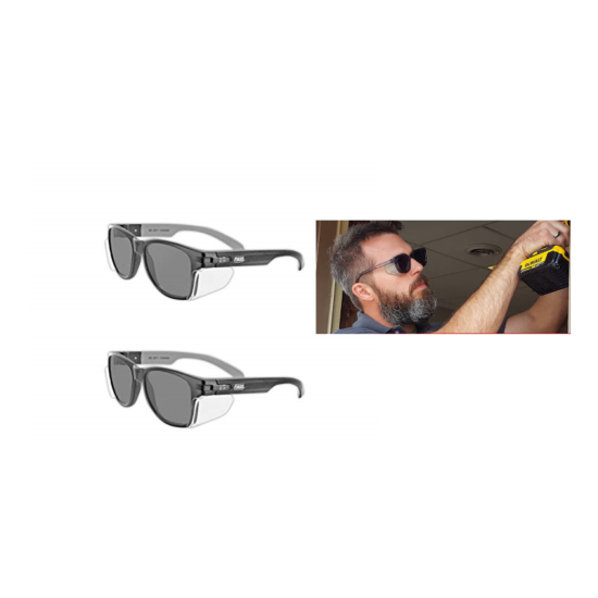 Magid Classic Black Safety Glasses Iconic Design Series Grey Lens Shields 2 PACK image {1}