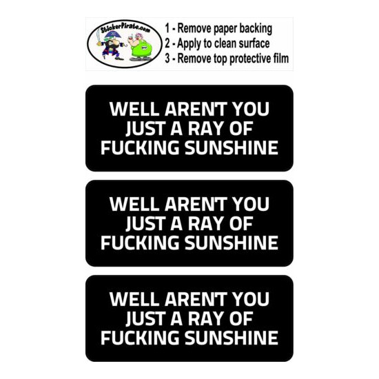 3 - Ray Of Sunshine Hard Hat Biker Helmet Sticker Bs569 3 image {2}