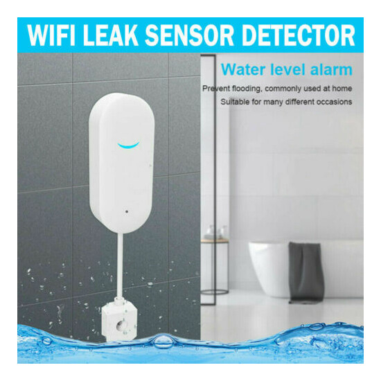 2X Tuya Smart WiFi Water Leak Sensor Flood Leakage Level Alarm Overflow Detector image {3}