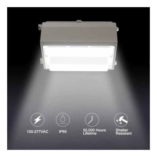 4Pack 120W Led Wall Pack Light Dusk to Dawn Commercial Industrial Outdoor Lights Thumb {9}