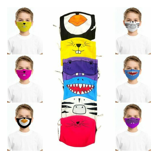 Kids Reusable Face Mask - Adjustable Face Mask, Washable, Breathable, Stretch image {2}