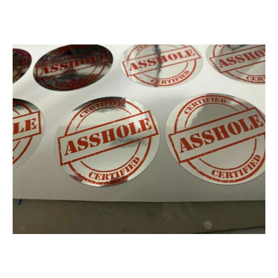  Funny CERTIFIED A HOLE Hard Hat Sticker Construction Decal  image {2}