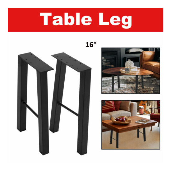 16'' Industry Table Desk Leg Metal Steel Chair Bench Legs DIY furniture Black image {1}