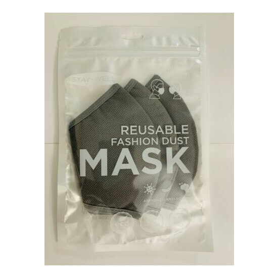 3 Face Masks Gray Mask Washable Reusable Mask Unisex Mask Men Women US SELLER image {4}