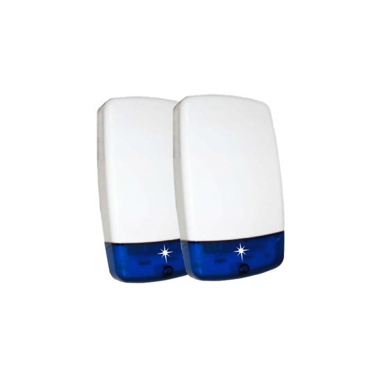 TWIN PACK of Decoy Dummy Burglar Alarm Bell Box with Battery Flashing LED image {1}