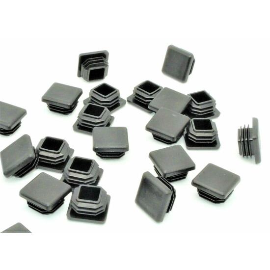  1" Black Square Tubing Plugs Glides Square Tubing Cap 20 Plugs per Package image {1}
