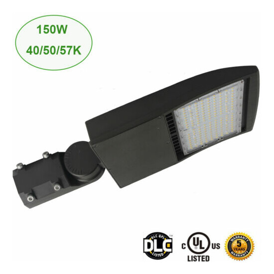 450W MH Equiv. 150W LED Shoe box Lights with Slip Fitter Mount for Parking Lot  Thumb {1}