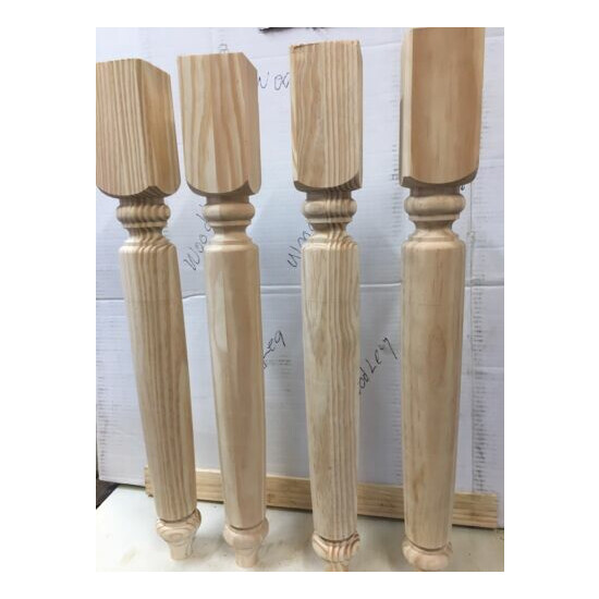  4---- 29" CLEAR PINE TABLE LEGS WOODEN TURNED  Thumb {1}