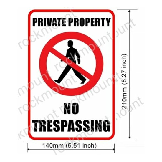 2 PRIVATE PROPERTY NO TRESPASSING Window Door Wall Warning Vinyl Sticker Decal image {3}