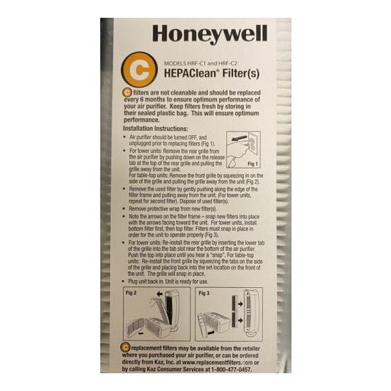 HRF-C2 Honeywell HEPA Replacement Filter image {5}
