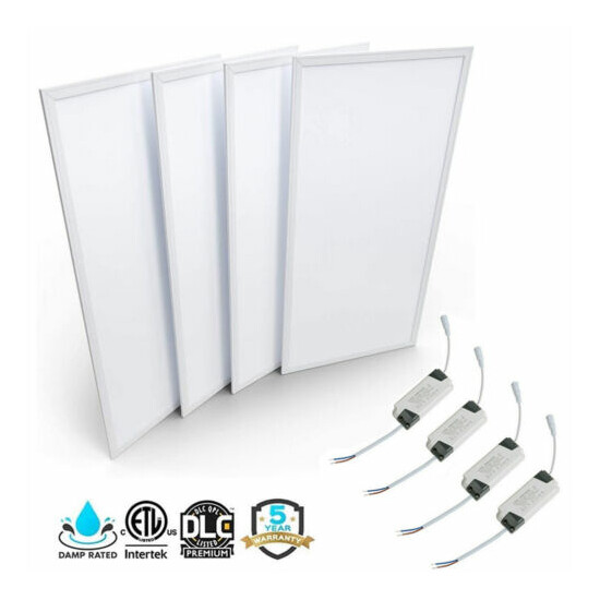 4 Pack 2x4 LED Flat Panel Light Fixture 75 Watt Drop Ceiling Shop Office Lights image {1}