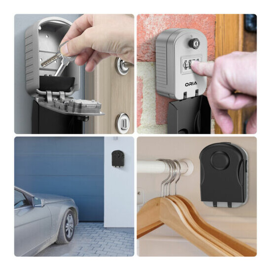 Outdoor Wall Mounted 4&Digit Combination Code Key Lock Storage Safe Security Box image {5}