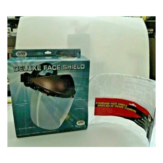 New SAS SAFETY CORP DELUXE FACE SHIELD W/EXTRA SHIELD P/N 5145 meets ANSI Z87.1 image {1}