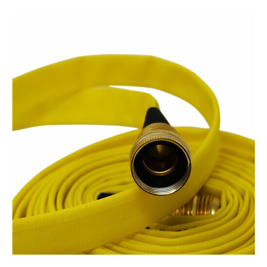 Forestry Grade Lay Flat Fire Hose with Garden Thread, YELLOW, 250 PSI Thumb {4}