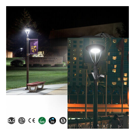 100W LED Circular Post Top Pole Lights for Garden Pathway Courtyard, 300W Equiv. Thumb {7}