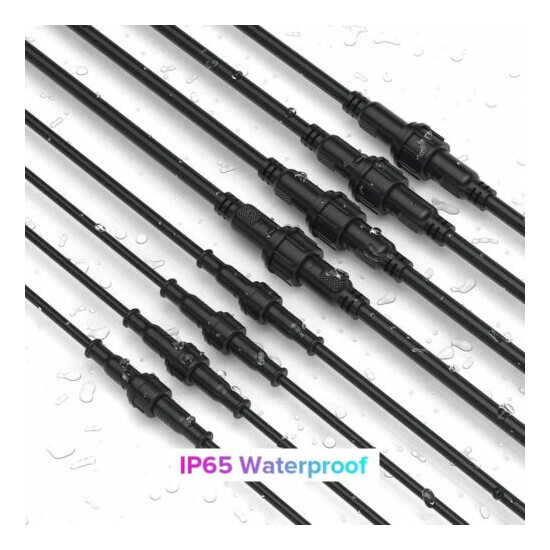 5 PCS 2-5 Pin Black Plastics Waterproof IP65 T Shape Tee Connector Male Female image {7}