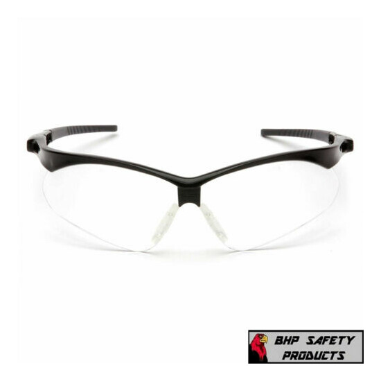 PYRAMEX PMXTREME SAFETY GLASSES CLEAR LENS BLACK FRAME W/ CORD SB6310SP (1 PAIR) image {2}