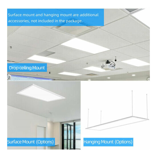 4 Pack 2x4 LED Flat Panel Light Fixture 75 Watt Drop Ceiling Shop Office Lights Thumb {3}