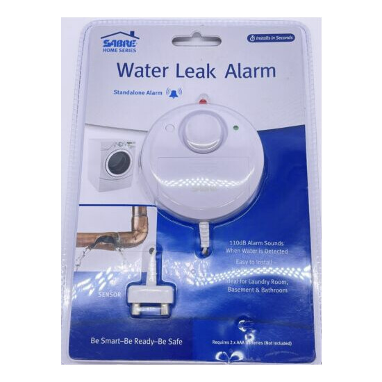 Sabre HS-WLA Plastic White AAA Battery Operated Water Leakage Alarm 110dB image {1}