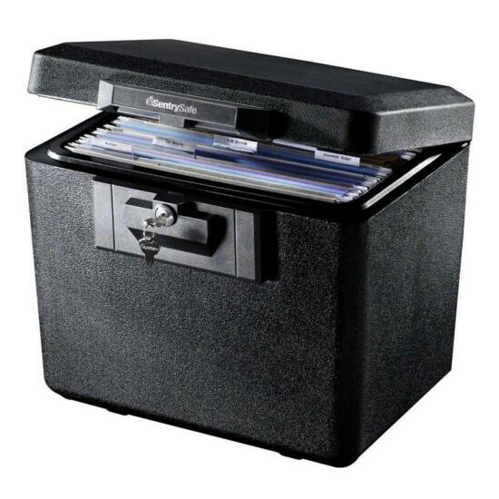 SentrySafe Safe File Box 0.61 cu. ft. Polyethylene Fireproof in Black image {1}