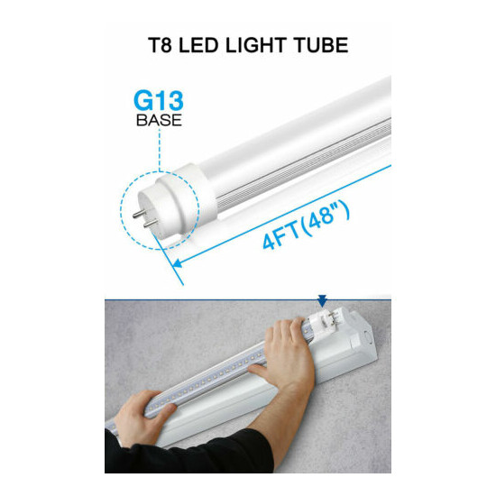 10-100 PACK LED G13 4FT 4 Foot T8 Tube Light Bulbs 18W 6500K CLEAR OR MILKY LENS image {14}