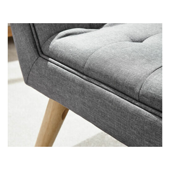 Milan Fabric Upholstered Bench Bed End Window Seat Bedroom Living Room Dark Grey image {2}