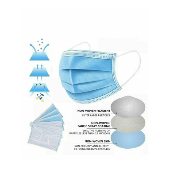 100 Pcs Face Mask Mouth & Nose Protector Respirator Masks with Filter image {9}