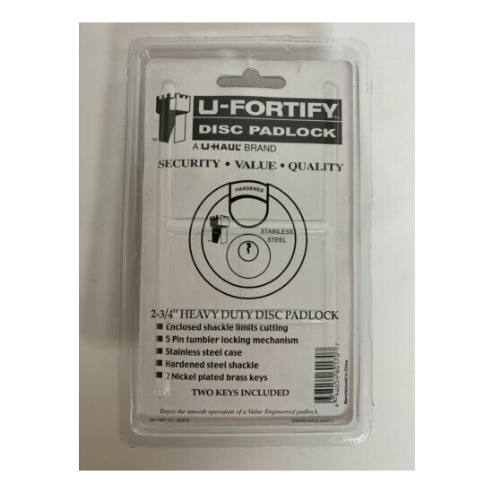 U-Fortify Disc Padlock 2.75” Stainless New! image {2}