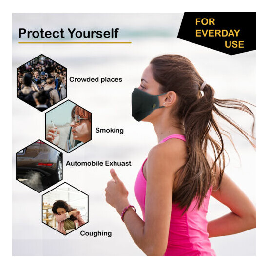  Copper Ion Infused Face Mask with 4 Layers of Filtration - 1 pack image {2}