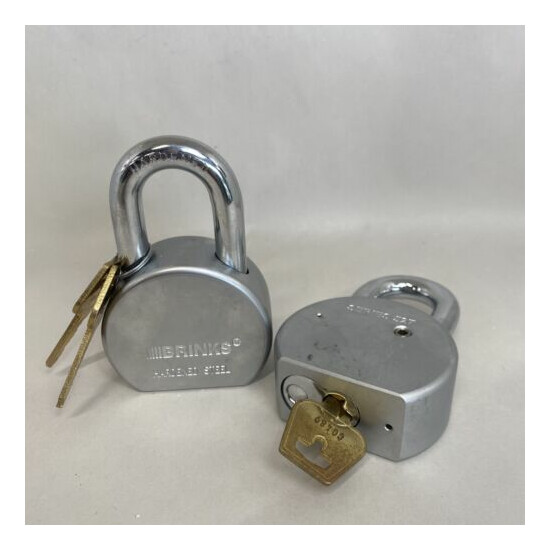 2 Pack, Brinks 527 padlock; 2.5" solid stainless steel body, Keyed Different image {1}