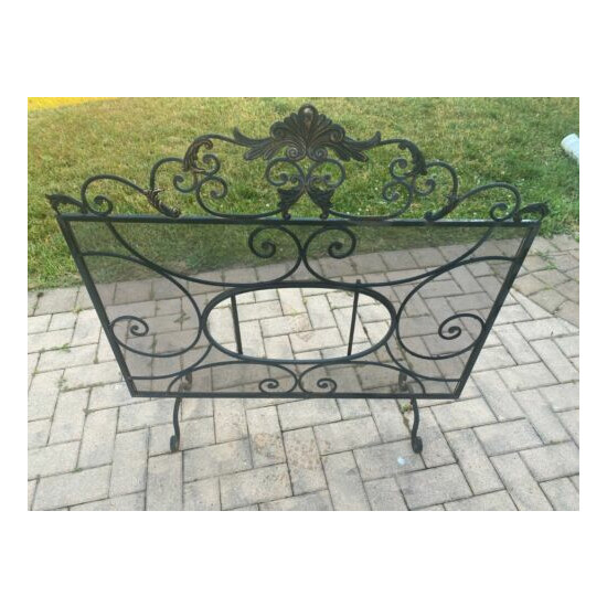 Antique Wrought Iron Fireplace Screen image {3}
