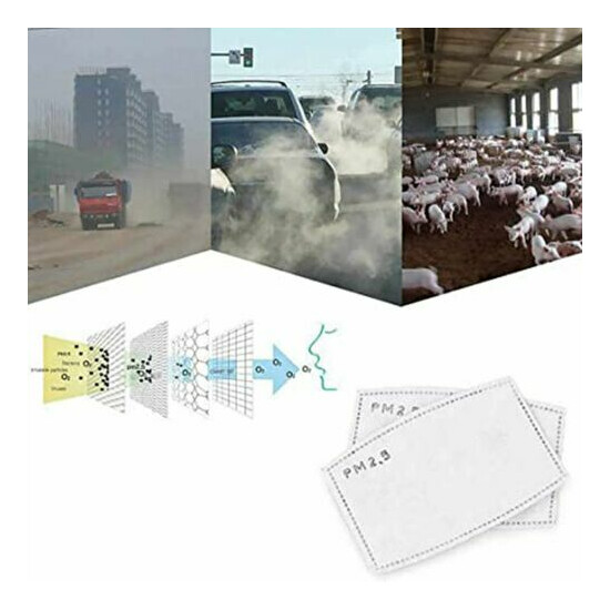50pcs set PM2.5 Activated Carbon Filters 5 Layer Replaceable Face Mask Cover image {7}